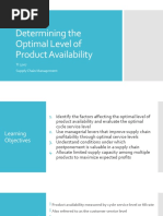 Determining The Optimal Level of Product Availability