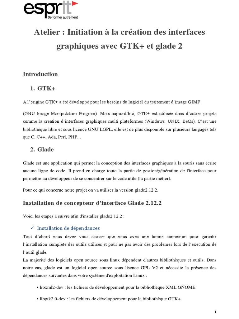 Workshop Glade GTK 1819 | PDF | Linux | Interface graphique