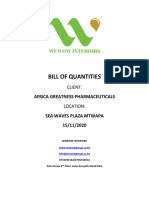 Bill of Quantities: Africa Greatness Pharmaceuticals
