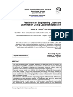 Predictors of Engineering Licensure Examination Using Logistic Regression