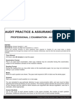 Audit Practice & Assurance Services: Professional 2 Examination - August 2019