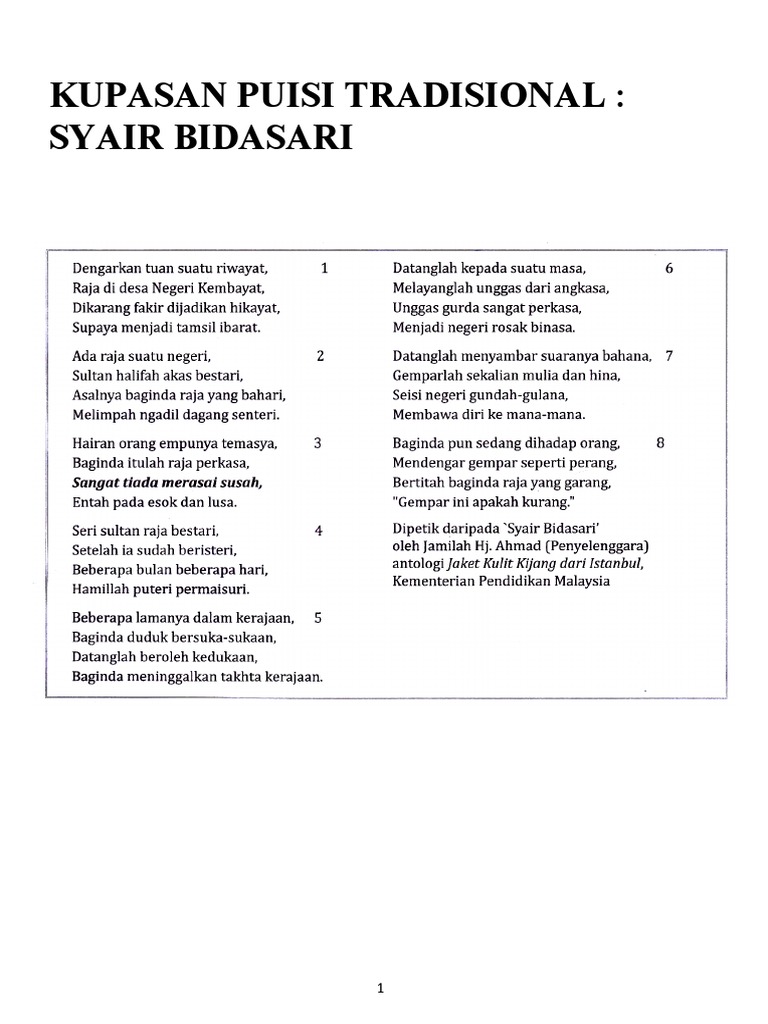Syair Bidasari Pdf