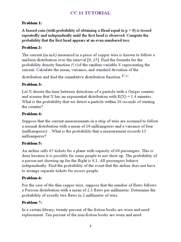 Topic On CC11 | PDF | Probability Distribution | Variance