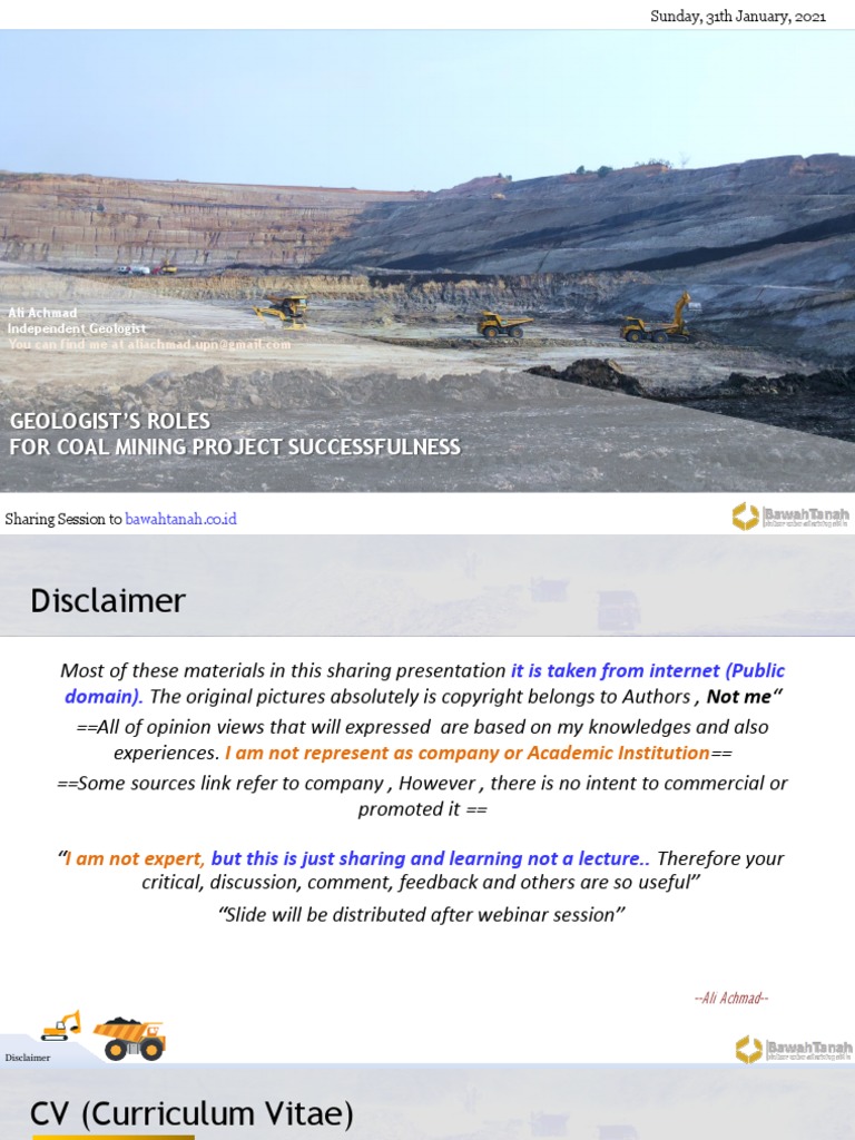 Presentation - Roles Geologist 210130 | PDF | Geology | Coal