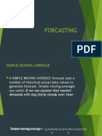 Simple Moving Average Forecasting