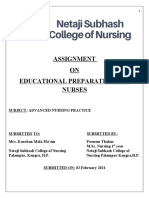Assignment ON Educational Preparation For Nurses