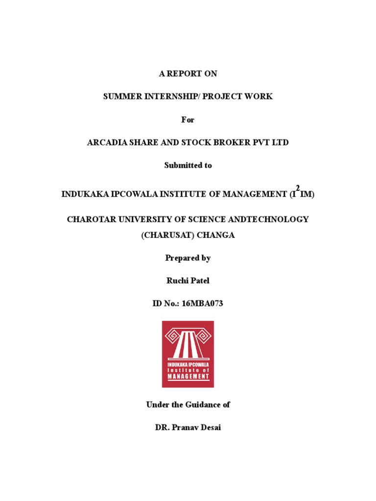 Arcadia Share and Stock Broker PVT LTD PDF Initial Public Offering Stocks