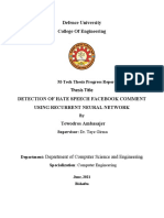 Defence University College of Engineering: M-Tech Thesis Progress Report