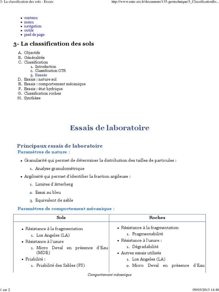 Classification et Essais des Sols | PDF | Sol (pédologie) | Mécanique ...
