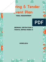 Catering & Tender Event Plan: Final Requirement