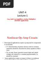 UNIT-4 Lecture-1: Log, - Anti Log Amplifiers, Analog Multipliers and Their Applications