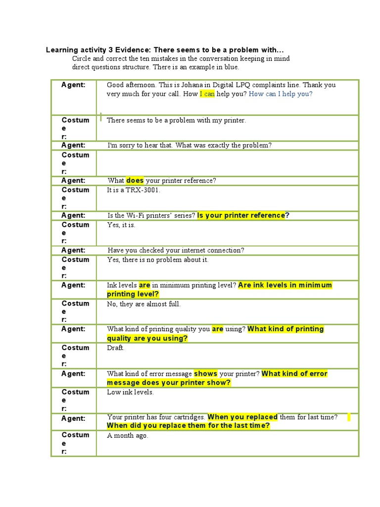 Learning Activity 3 Evidence - There Seems To Be A Problem With | PDF ...