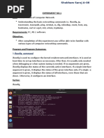 Experiment No.1 Aim: Fundamentals of Computer Network.: 1.ifconfig Command