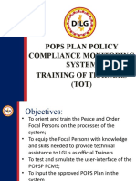 Pops Plan Policy Compliance Monitoring System Training of Trainers (TOT)