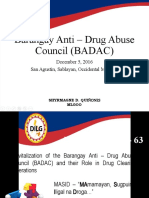 Barangay Anti - Drug Abuse Council (BADAC) : December 5, 2016 San Agustin, Sablayan, Occidental Mindoro