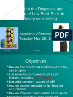 Approach To The Diagnosis and Evaluation of Low Back Pain in The Primary Care Setting