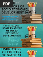 Other Indicators of Socio Economic Development: Prepared By: Ms April Joy E. Camacho MAT Student-Science