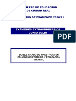 Facultad de Educación de Ciudad Real Calendario de Exámenes 2020/21