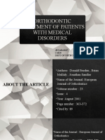 Orthodontic Treatment of Patients With Medical Disorders