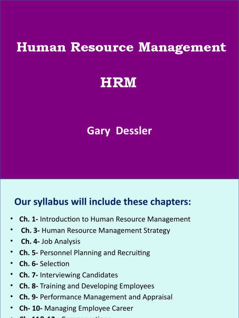 1 Introduction To Human Resource Management PDF Human Resource