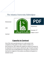 The Islamia University Bahwalpur: Capacity To Contract
