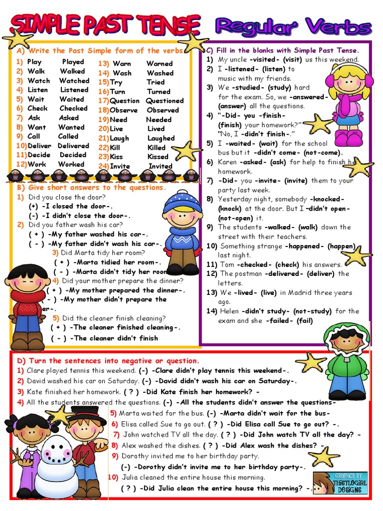 Past Simple Tense Practice Exercises | PDF | Linguistic Typology ...