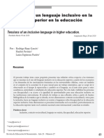 Tensiones de Un Lenguaje Inclusivo en La Educación Superior en La Educación Preescolar