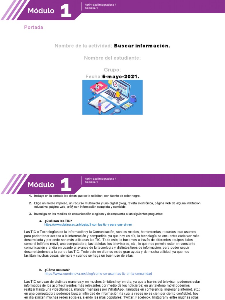 Actividad Integradora sobre TIC | PDF | Tecnología de información y ...