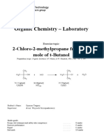 Organic Chemistry - Laboratory: 2-Chloro-2-Methylpropane From 0.30 Mole of T-Butanol