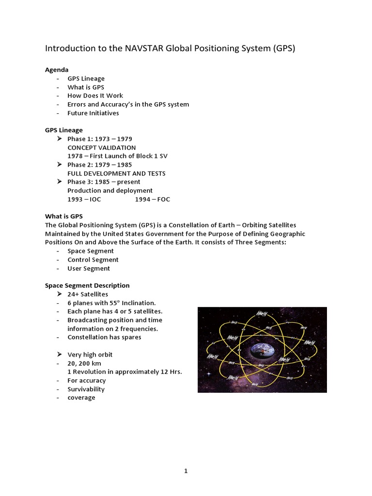 NAVSTAR GPS Overview and Applications | PDF | Global Positioning System ...