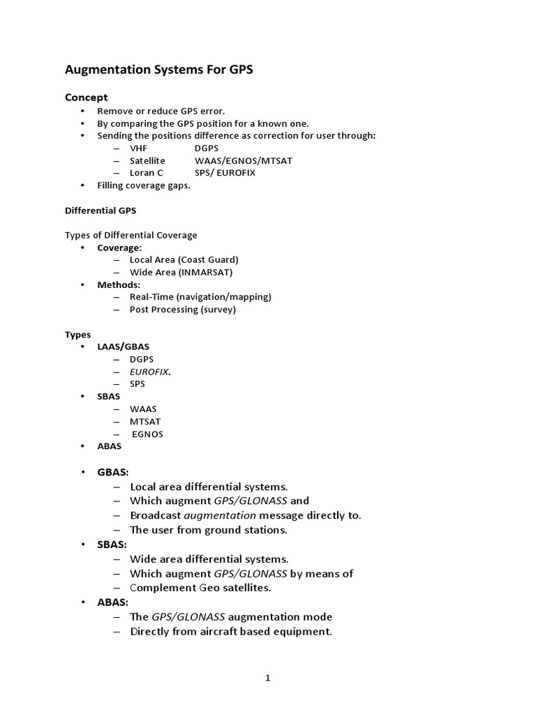 Augmentation Systems For GPS PDF Global Positioning System Radio