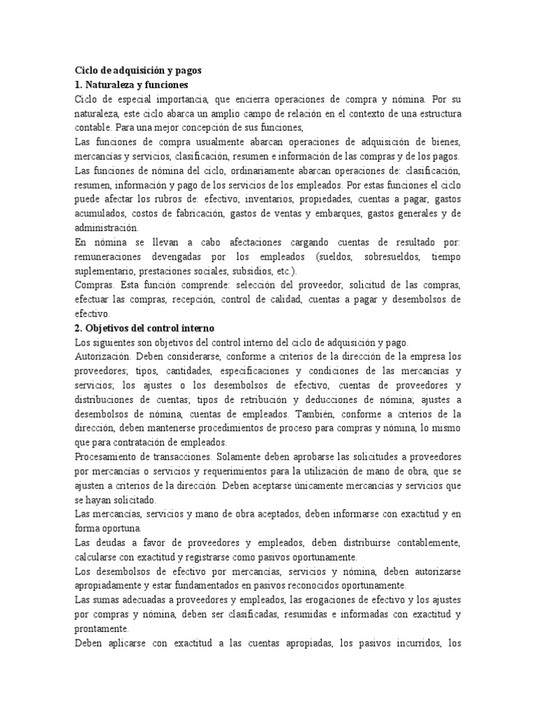 Ciclo de adquisición y pagos | PDF | Empresas | Contabilidad
