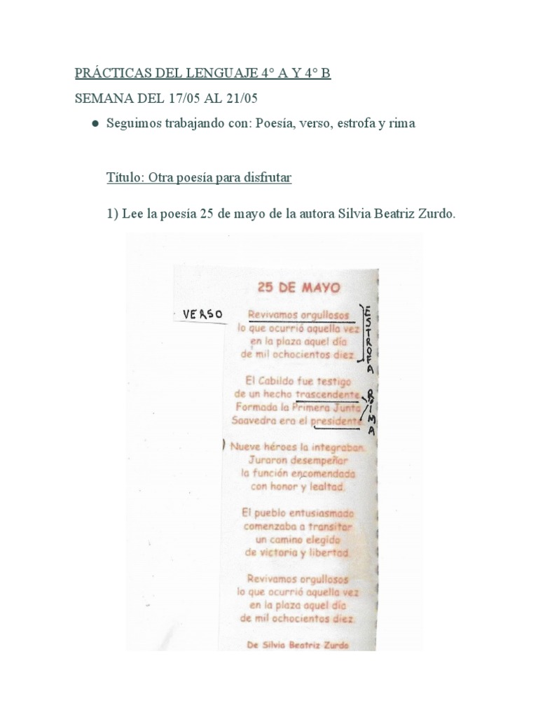 Poesía y Rima en Prácticas del Lenguaje 4 | PDF | Artes del Lenguaje y ...