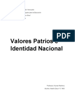 Valores Patrios e Identidad Nacional (Actividad #2 C.R.P.)