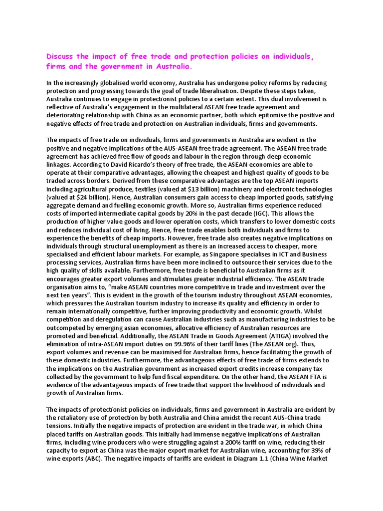 Impact of Trade Policies on Australia | PDF | Free Trade | Tariff