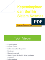 Kepemimpinan Dan Berfikir Sistem Kesmas: Kontrak Perkuliahan