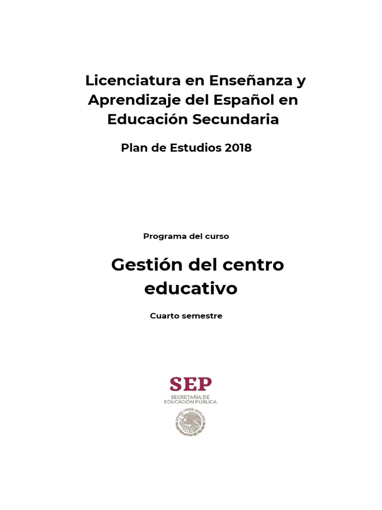 Programa Gestión Del Centro Educativo | PDF | Evaluación | Plan de estudios