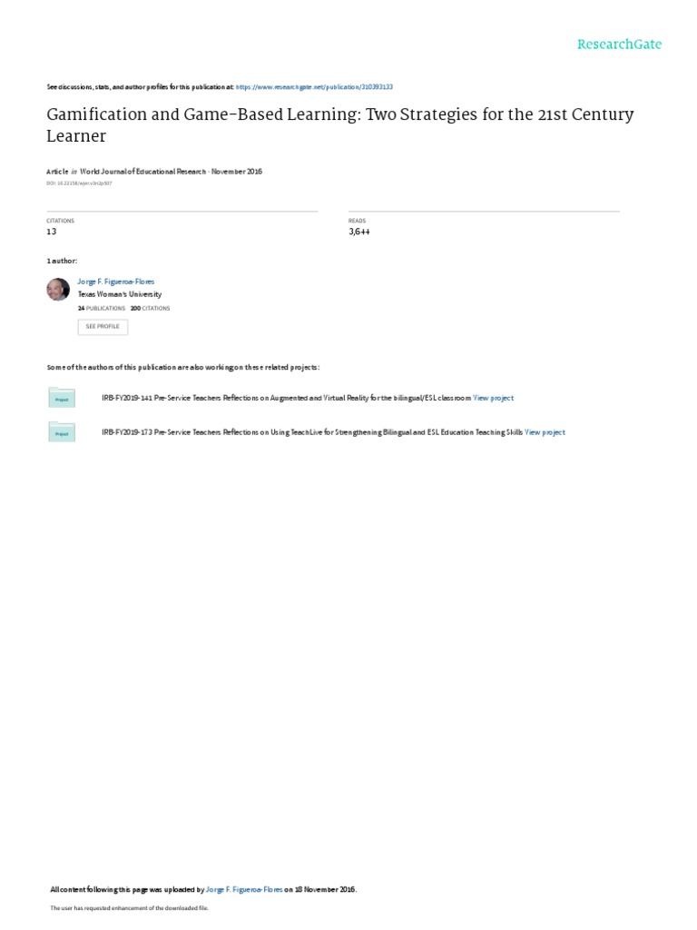 Gamification and Game-Based Learning: Two Strategies For The 21st ...