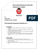 RMLNLU Class Test 2 Four Components Legislation