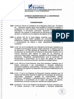 Reforma Integral Del Estatuto DEI Dad Tecnol6Grca Ecotec Resolucr6lr Nno. I - 210119 CSU Ecotec