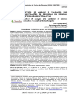 Método de Análise e Validação Das Investigações de Educação em Ciências Critérios Dos Especialistas