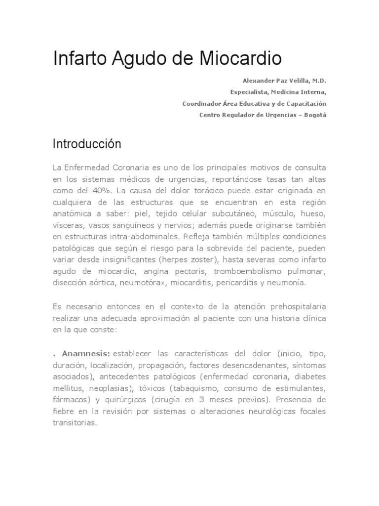 Infarto Agudo Del Miocardio | PDF | Infarto de miocardio | Músculo cardíaco