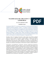 VII JORNADAS DE CREACION Y CRITICA LITERARIAS - Primera circular +