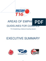 British Basketball T16 Coaching Curriculum-Areas of Emphasis Executive Summary