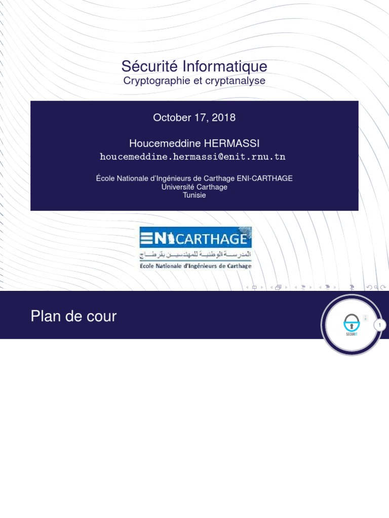 Introduction à la Cryptographie et Cryptanalyse | PDF | Cryptanalyse ...