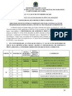 Cronograma Prova Seleção IFMA Barra do Corda