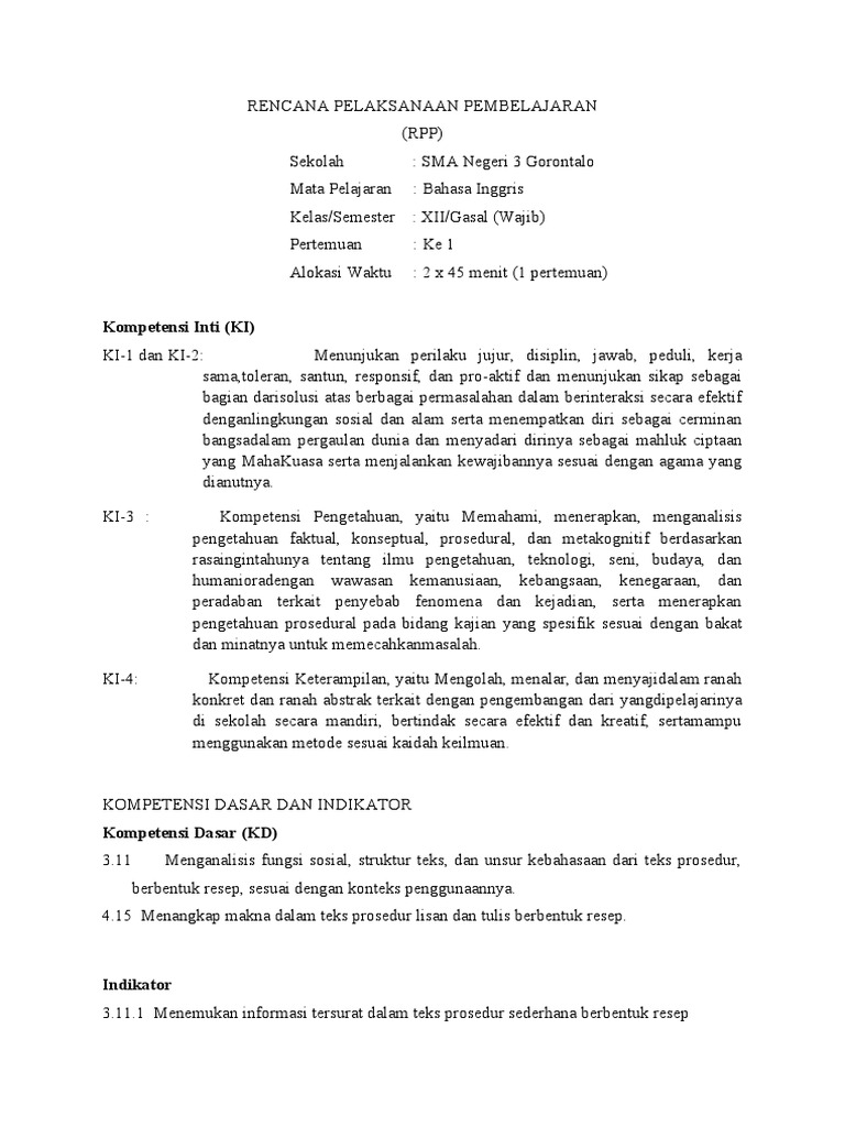 RPP Writing | PDF