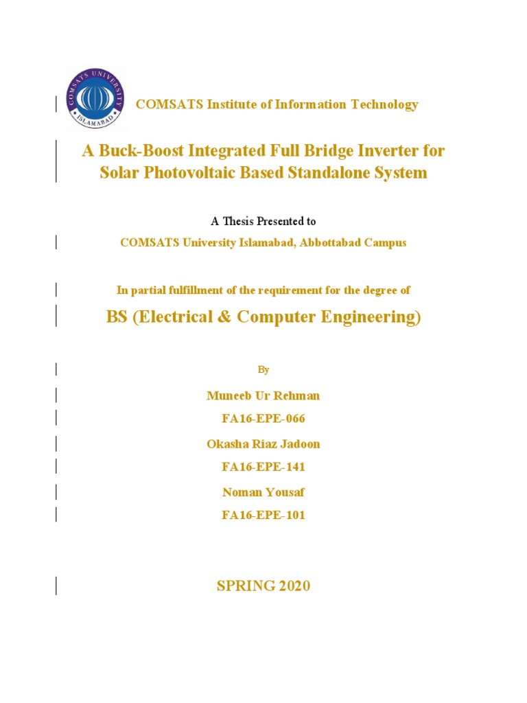 Final Thesis Chap 01 | PDF | Power Inverter | Photovoltaics