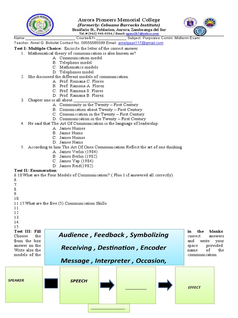 Purposive Communication Midterm Exam Guide | PDF | Communication ...