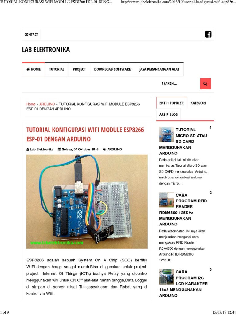 Tutorial Konfigurasi Wifi Module Esp8266 Esp-01 Dengan Arduino - Lab ...
